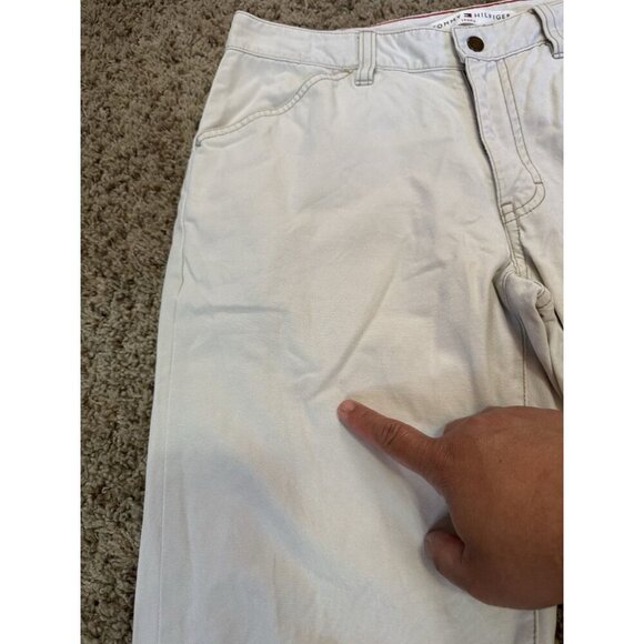 TOMMY HILFIGER Denim Pants Mid-Rise Vintage Carpenter Y2K Light Wash Sz 6 30x30 - Picture 7 of 15